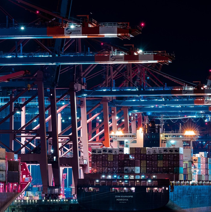 container port cranes ship